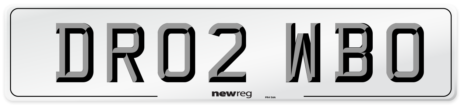 DR02 WBO Number Plate from New Reg